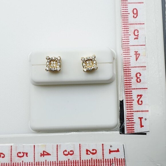 "14K Gold Plated Cubic Zircon Earrings, INUS1BR114 - Picture 7 of 8